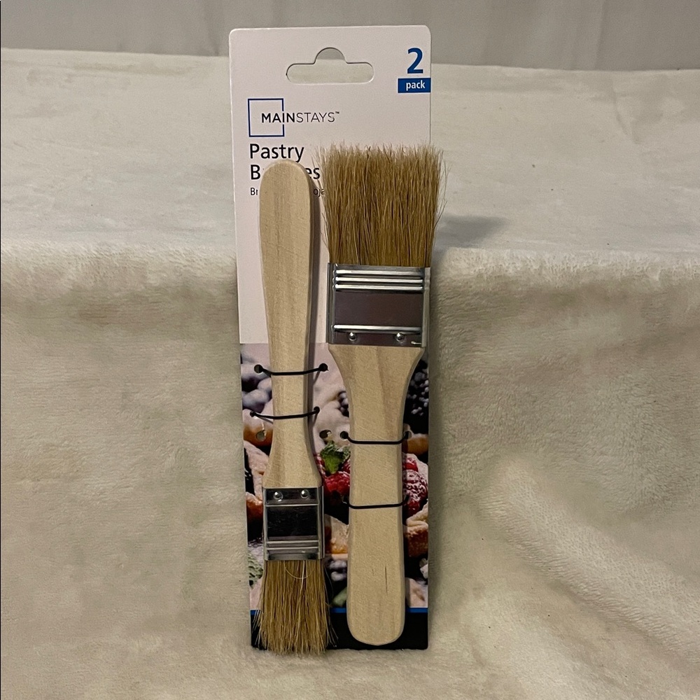 NEW Mainstays Natural Bristle Pastry Brush Set